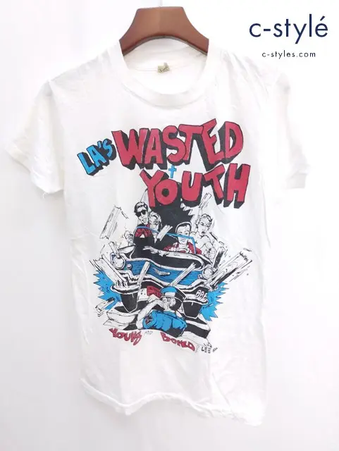SCREEN STARS スクリーンスターズ プリントTシャツ 半袖 LA’S WASTED YOUTH YOUNG AND BOI’D M ホワイト