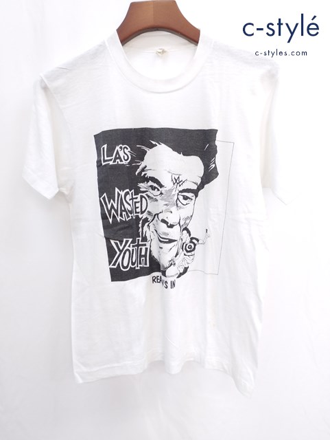 SCREEN STARS プリントTシャツ 半袖 LA’S WASTED YOUTH REAGAN’S IN M ホワイト RN13765