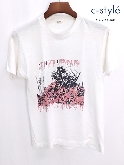 SCREEN STARS バンドTシャツ 半袖 MULTI DEATH CORPORATIONS EXXON DUPOMT M ホワイト