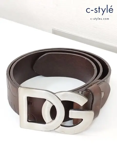 Dolce&Gabbana ドルチェ&ガッバーナ ドルガバ レザーベルト DGバックル ブラウン系