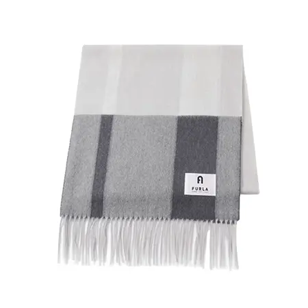 Furla(フルラ) マフラー カシミヤ100%マフラー チェック BLACK & WHITE
