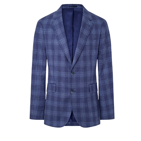 HACKETT LONDON(ハケットロンドン) ジャケット ウール＆シルクチェックブレザー / ブルー