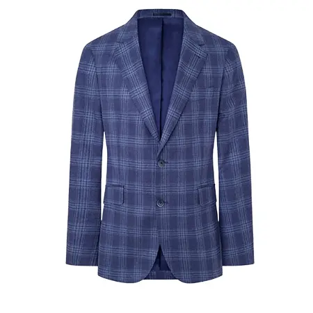 HACKETT LONDON(ハケットロンドン) ジャケット ウール＆シルクチェックブレザー / ブルー