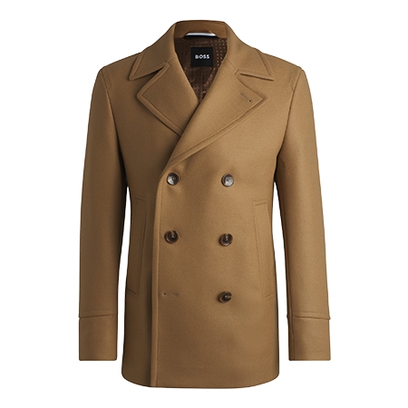 HUGO BOSS(ヒューゴボス) コート スリムフィット ダブルブレストコート ウールブレンド