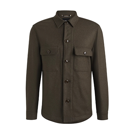 HUGO BOSS(ヒューゴボス) シャツ リラックスフィット オーバーシャツ ウールブレンド