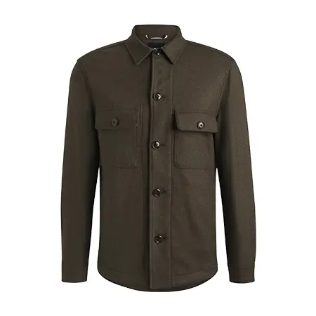 HUGO BOSS(ヒューゴボス) シャツ リラックスフィット オーバーシャツ ウールブレンド