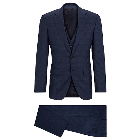 HUGO BOSS(ヒューゴボス) スーツ スリムフィットスーツ チェック バージンウール