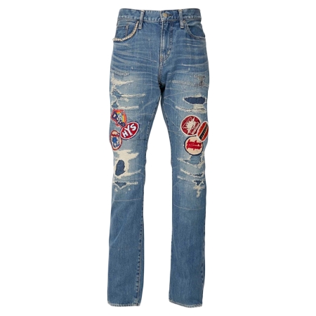 HYSTERIC GLAMOUR(ヒステリックグラマー) デニム HYS OVA アップリケ スリムストレートデニムパンツ