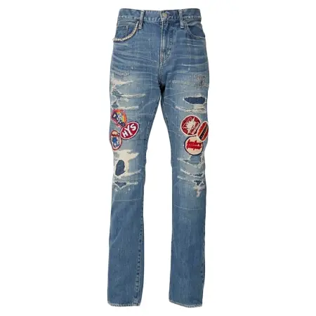 HYSTERIC GLAMOUR(ヒステリックグラマー) デニム HYS OVA アップリケ スリムストレートデニムパンツ