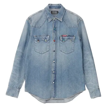 HYSTERIC GLAMOUR(ヒステリックグラマー) シャツ SUPER FUZZ刺繍 ウエスタンデニムシャツ
