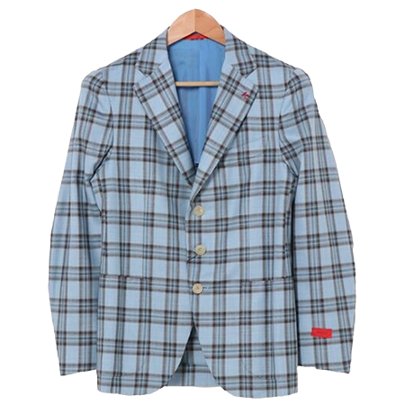 ISAIA(イザイア) ジャケット リネン混チェック柄3Ｂジャケット