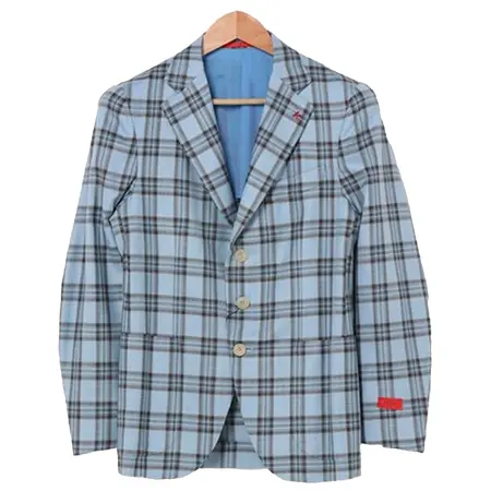 ISAIA(イザイア) ジャケット リネン混チェック柄3Ｂジャケット