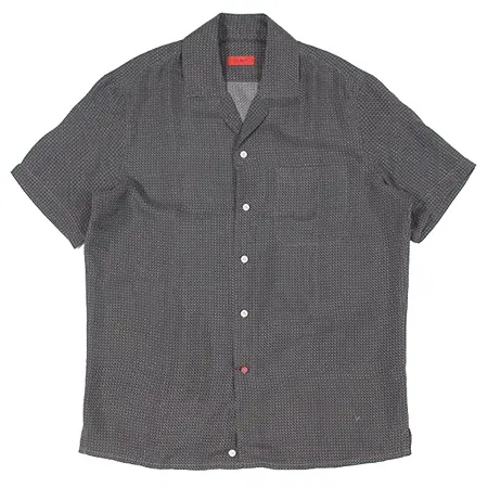 ISAIA(イザイア) シャツ ジオメトリックシャツ / MADDER SILK SHIRT / GRAY×BLACK (グレー×ブラック・970)