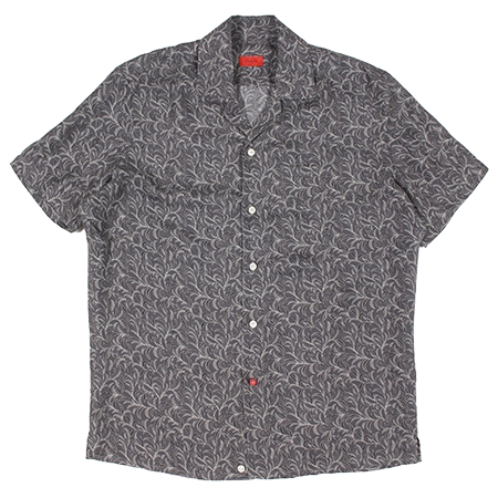 ISAIA(イザイア) シャツ ペイズリーシャツ / MADDER SILK SHIRT / GRAY×BLACK (グレー×ブラック・970)