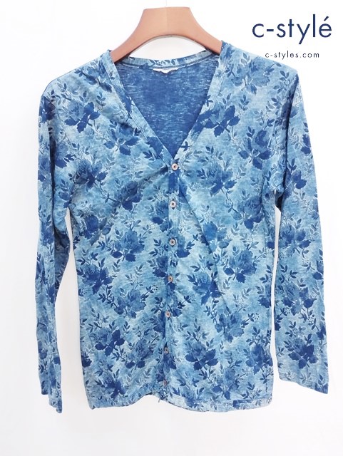 45R フォーティーファイブアール 藍染カーディガン 3 インディゴ 植物 長袖 レディース