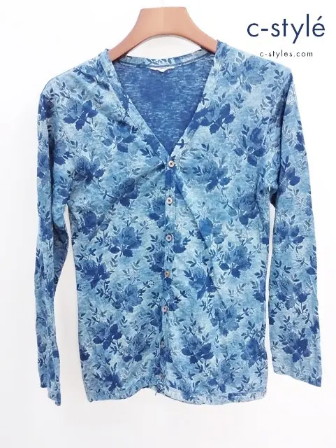 45R フォーティーファイブアール 藍染カーディガン 3 インディゴ 植物 長袖 レディース