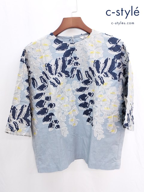 45R フォーティーファイブアール カットソー 0 ブルー系 花 コットン レディース