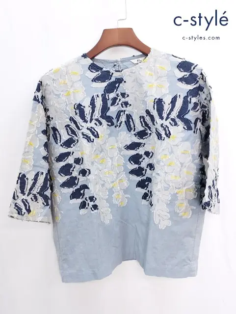 45R フォーティーファイブアール カットソー 0 ブルー系 花 コットン レディース