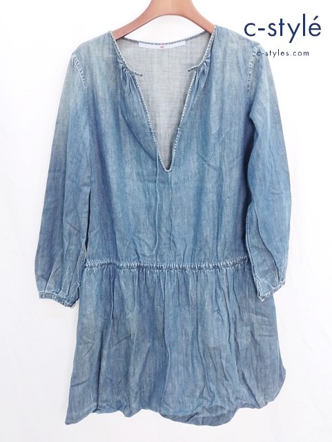 45R フォーティーファイブアール デニム生地ワンピース 3 インディゴ 藍染 コットン