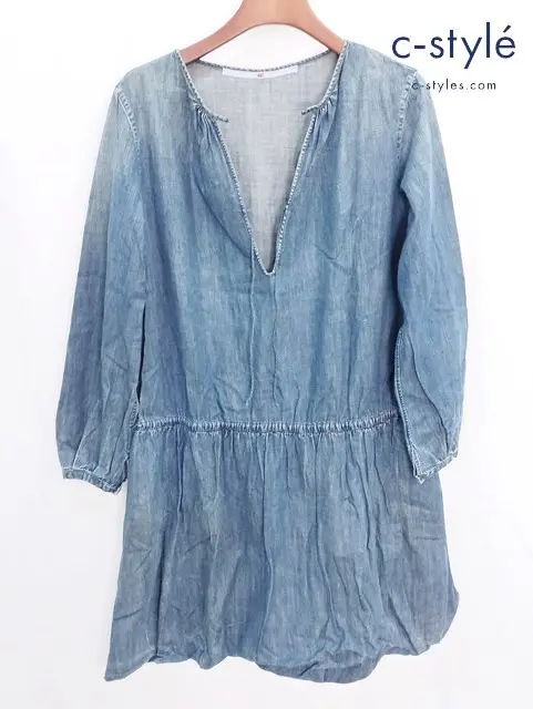 45R フォーティーファイブアール デニム生地ワンピース 3 インディゴ 藍染 コットン