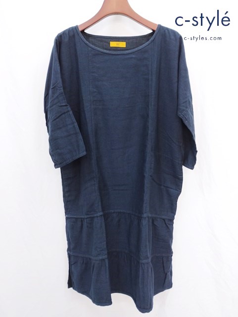 45R フォーティーファイブアール 藍染ワンピース 0 インディゴ コットン