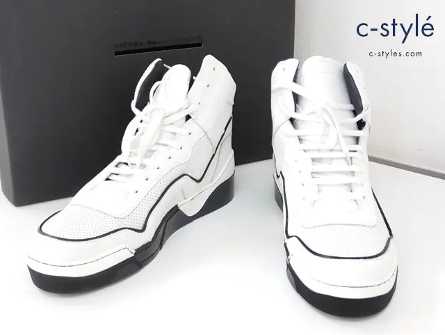 DIESEL BLACK GOLD ディーゼルブラックゴールド スニーカー 27ｃｍ ホワイト/ブラック S162-1 靴 シューズ