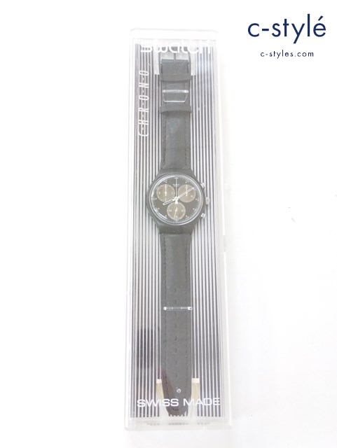 Swatch スウォッチ 腕時計 クォーツ CHRONO クロノ SCB106 Wall Street ブラック
