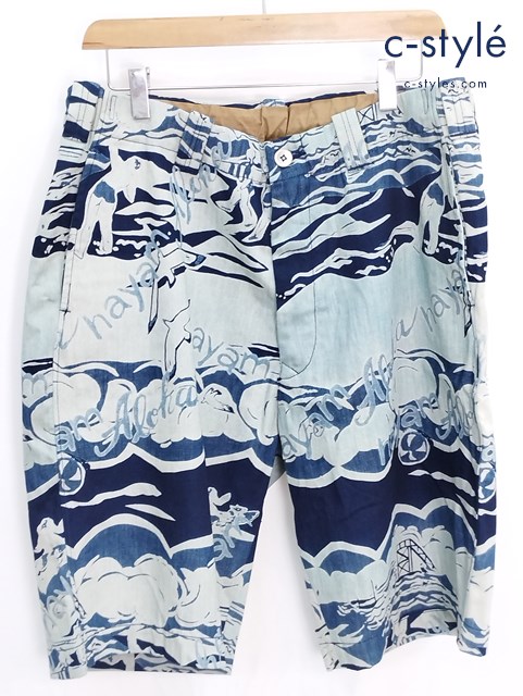 45R フォーティーファイブアール デニムハーフパンツ 3 インディゴ 海 コットン