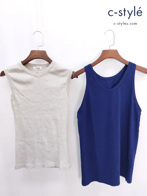 45R フォーティーファイブアール タンクトップ キャミソール 2 ベージュ インディゴ コットン