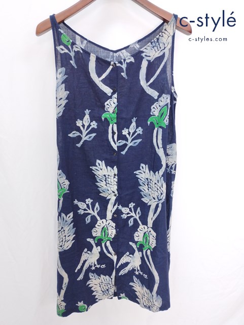 45R フォーティーファイブアール ノースリーブワンピース 2 インディゴ 藍染 植物 コットン