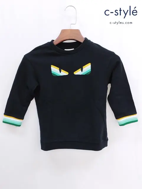 FENDI フェンディ スウェット トレーナー 長袖 ロゴ 4A ブラック JUH028 5V0 4A キッズ 男の子 女の子