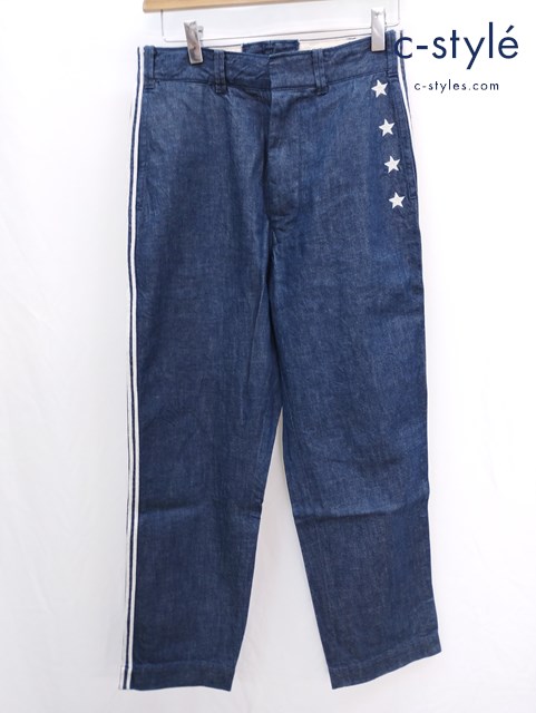 45R フォーティーファイブアール デニムパンツ 1 インディゴ 星 くじら 刺繍 コットン