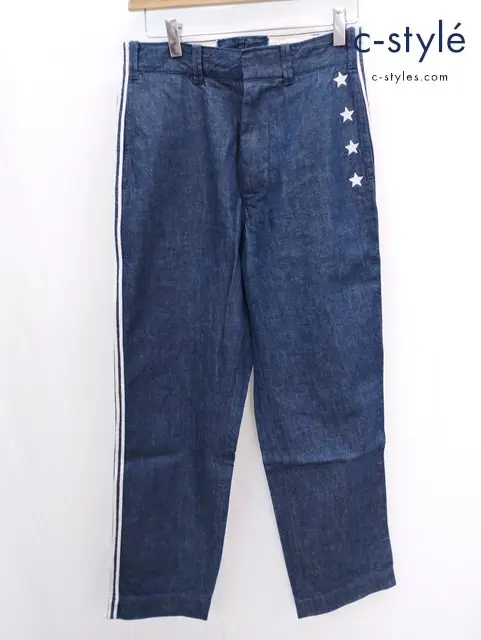45R フォーティーファイブアール デニムパンツ 1 インディゴ 星 くじら 刺繍 コットン