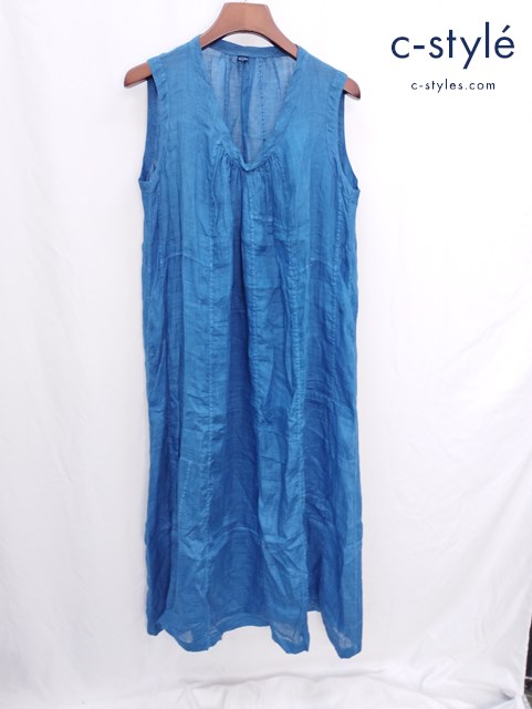 45R フォーティーファイブアール リネンワンピース 0 インディゴ ノースリーブ