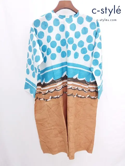 45R フォーティーファイブアール ワンピース マルチカラー 海 ドット コットン