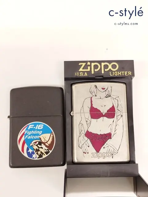 ZIPPO ジッポー オイルライター セクシーガール 2000年 F-16 FIGHTING FALCON 喫煙具