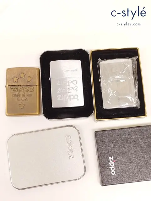 ZIPPO ジッポー オイルライター アメリカンクラシック ブラス JINRO ロゴ 喫煙具 計3点
