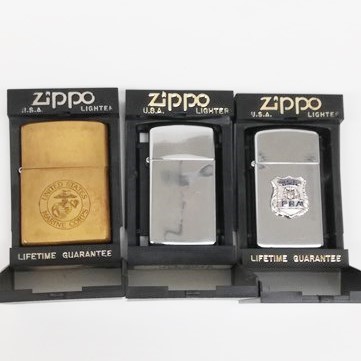 ZIPPO ジッポー オイルライター MARINE CORPS 2000 ブラス ニューヨークシティ ポリス スリム 他 計3点
