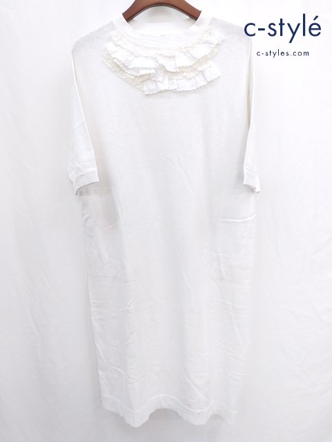 45R フォーティファイブアール 再び ワンピース ホワイト コットン フリル