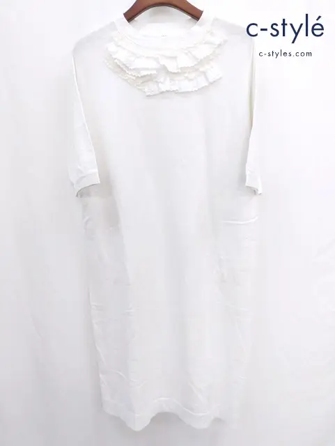 45R フォーティファイブアール 再び ワンピース ホワイト コットン フリル