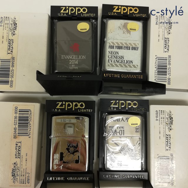ZIPPO オイルライター 新世紀エヴァンゲリオン 1～4 TEST TYPE 綾波レイ FOR YOUR EYES ONLY 他 計4点