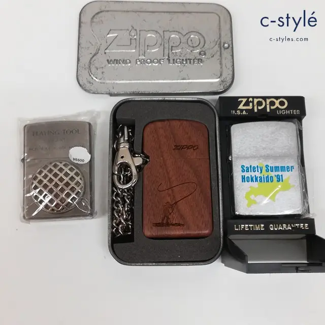 ZIPPO ジッポー オイルライター PLAYING TOOL BRASH NET PICTURE OF POWER AMERICA 1994年 計3点