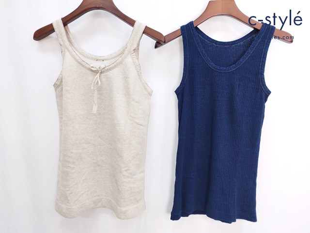45R フォーティーファイブアール タンクトップ キャミソール ベージュ 1 インディゴ 2 コットン