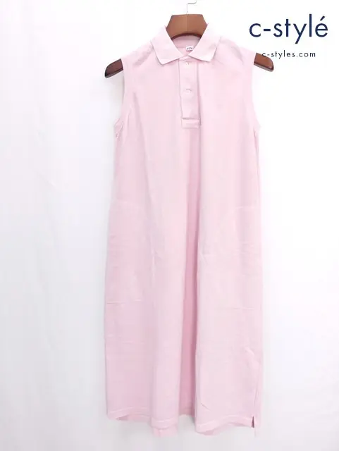 45R フォーティーファイブアール カノコポロドレス ピンク ノースリーブ コットン ワンピース