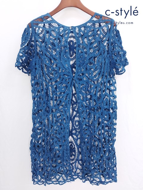 45R フォーティーファイブアール レースワンピース 0 ブルー系 コットン ドレス