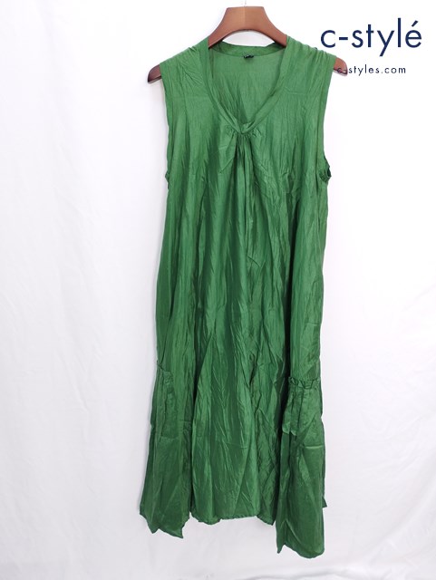45R フォーティーファイブアール ノースリーブワンピース グリーン ドレス