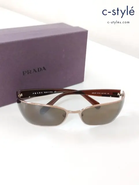 PRADA プラダ サングラス メタルフレーム SPR53F 67☐16 ブラウン系 4AC-3N1 120 アイウェア グラサン