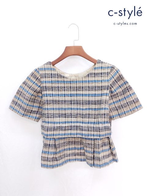 45R フォーティーファイブアール ブラウス 半袖トップス チェック柄 2 マルチカラー 806-3049 レディース