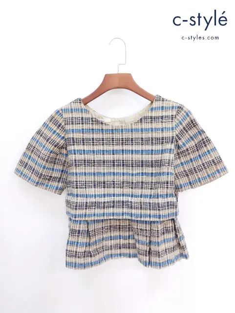 45R フォーティーファイブアール ブラウス 半袖トップス チェック柄 2 マルチカラー 806-3049 レディース