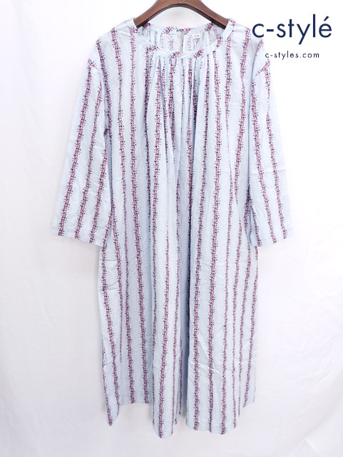 45R フォーティファイブアール ワンピース ブルー コットン フラワー 花柄